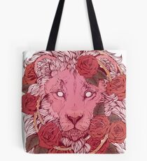 Lion of Roses Tote Bag