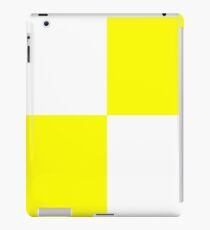 Helles fluoreszierendes gelbes Neon und weißes überprüftes Schachbrett iPad-Hülle & Klebefolie