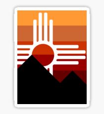 minimalist zia mountain sunset Sticker
