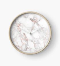 Rose Gold Marble White Clock