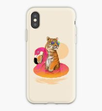 Chillin, Flamingo Tiger iPhone Case