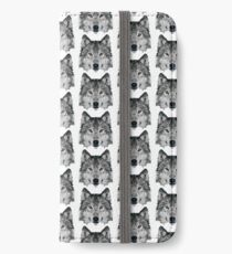 Kristalliner Wolf iPhone Flip-Case/Hülle/Klebefolie