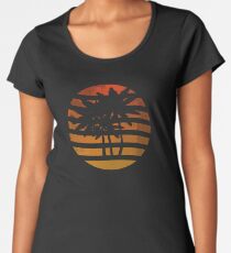 Palm Trees Grunge Sunset Women's Premium T-Shirt