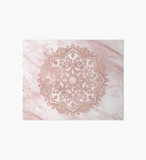 Rose gold mandala - pink marble II Art Board