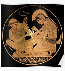 Achilles Bandages the Arm of Patroclus Poster