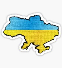 Ukraine Flag Map Sticker