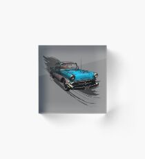 Car Retro Vintage Design Acrylic Block