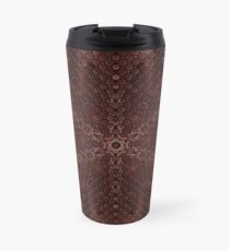 Brown Leather Braid Mosaic Travel Mug