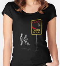 Beach playing games... Women's Fitted Scoop T-Shirt