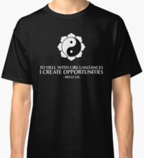 I create opportunities - Bruce Lee - White Text Classic T-Shirt