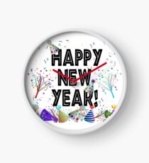 New Years Celebration Party Hats Clock