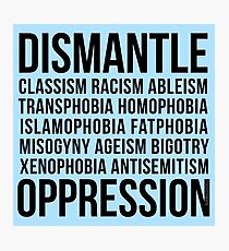Dismantle Oppression • riotcakes Original Design • Social Justice • Political Photographic Print