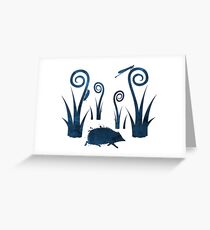 Hedgehog, beetle, damselfly Greeting Card