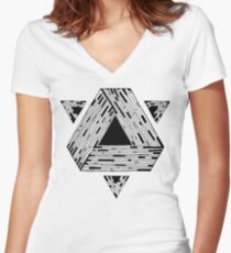Psychedelic geometry Women's Fitted V-Neck T-Shirt