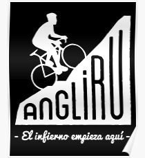 Póster Angliru escalará "El infierno empieza aquí" ciclismo Vuelta España