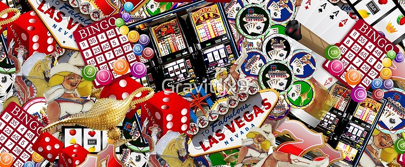 “Gamblers Delight - Las Vegas Icons Background” Mugs by Gravityx9