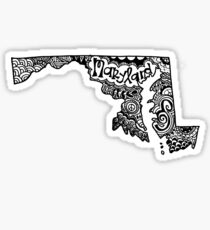 Maryland State Zentangle Outline Sticker
