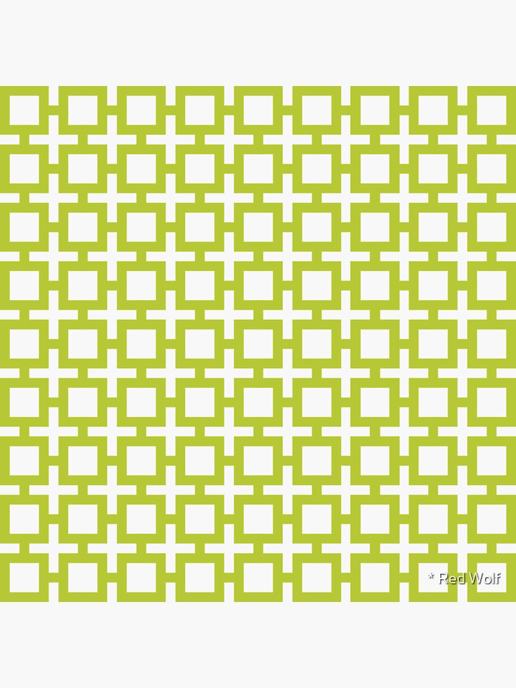 Geometric Pattern: Square + Cross: Green by redwolfoz