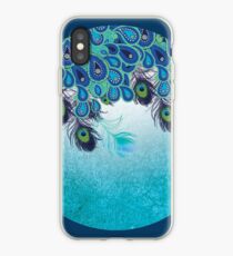 Dark Peacock, Paisley, Feather, Blue, Aqua iPhone Case