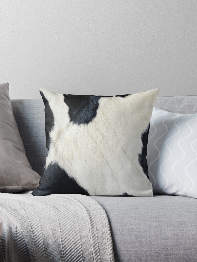 "Cowhide Black and white" Throw Pillow by Gypsykiss ...