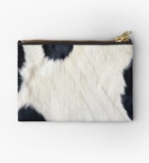 Cowhide Black and white Studio Pouch