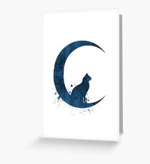 Sitting on the moon Greeting Card