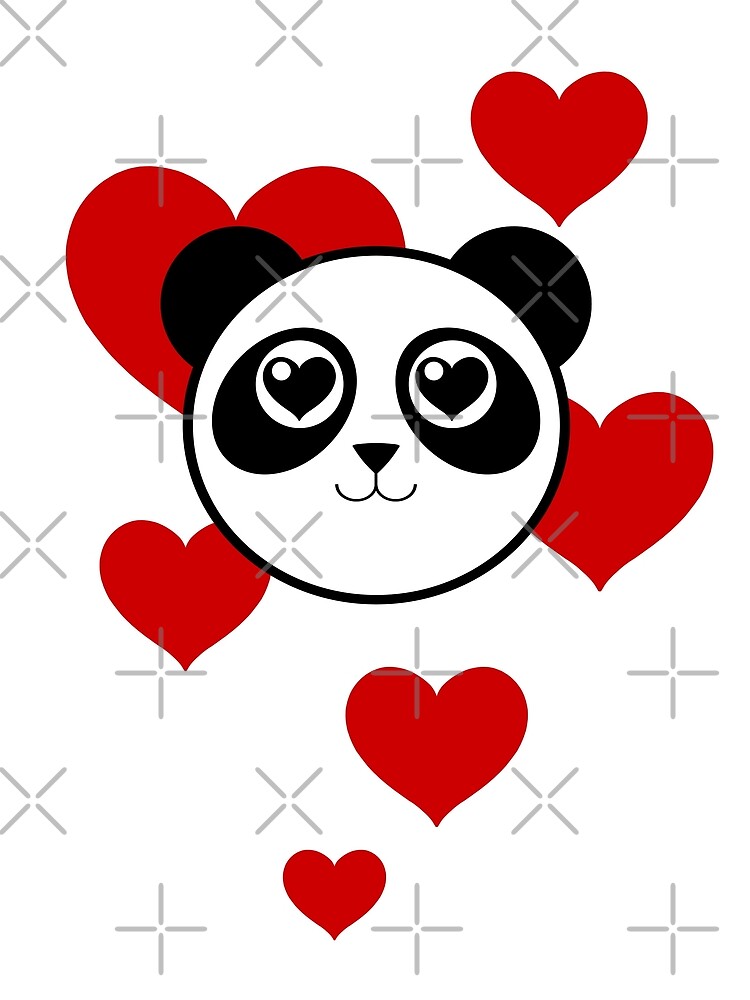 Love Panda with Hearts by Sarinilli