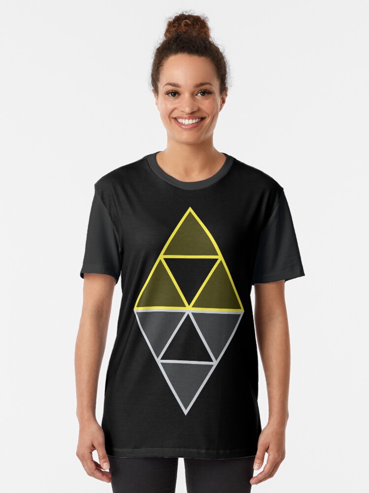 Alternate view of Hyrule & Lorule Triforces Graphic T-Shirt