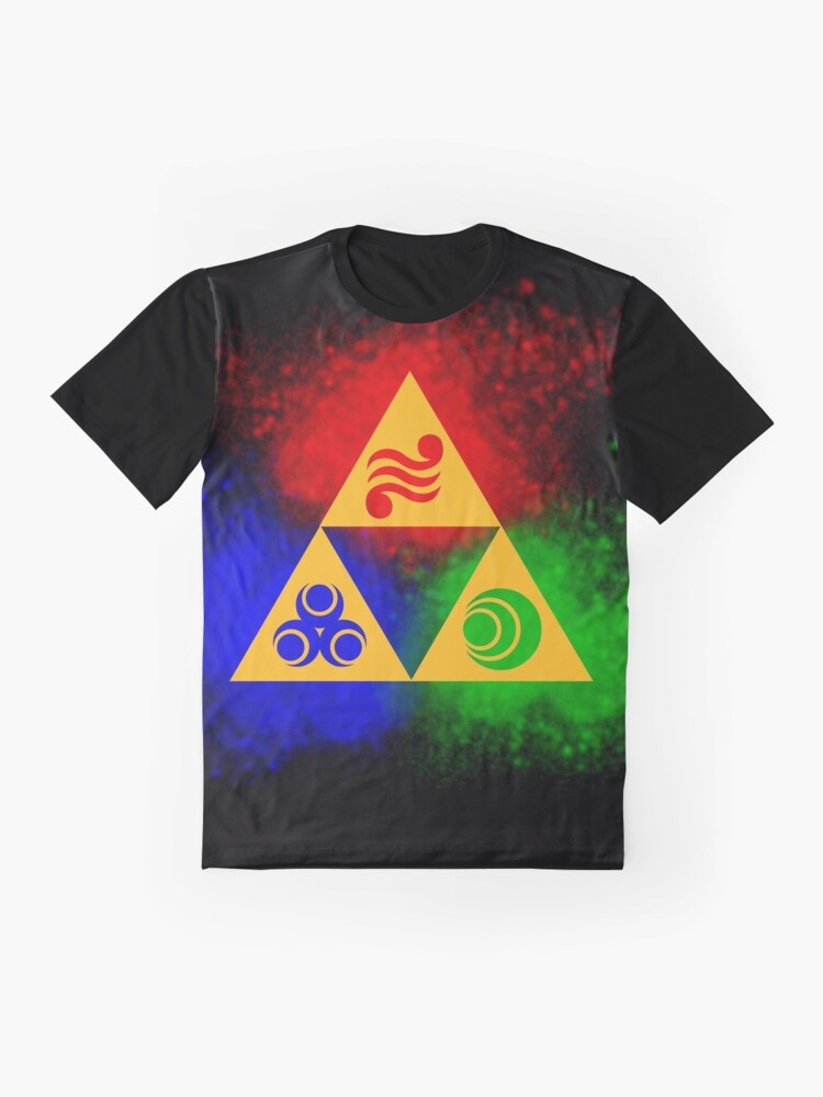 Alternate view of Triforce with Goddess Symbols Graphic T-Shirt