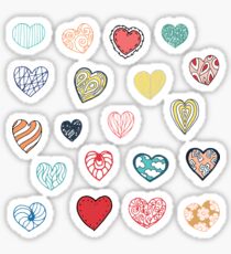 Vintage Herzen auf rosa Hintergrund Sticker