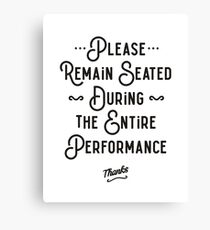 Please Remain Seated Bathroom Sign Canvas Print