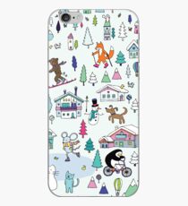 Alpine Animal Antics - original - Cute winter pattern by Cecca Designs iPhone Case