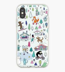 Alpine Animal Antics - original - Cute winter pattern by Cecca Designs iPhone Case