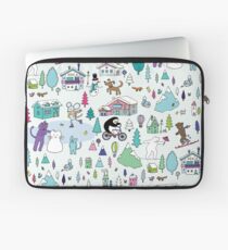 Alpine Animal Antics - original - Cute winter pattern by Cecca Designs Laptop Sleeve