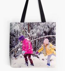 Snow Fight Tote Bag