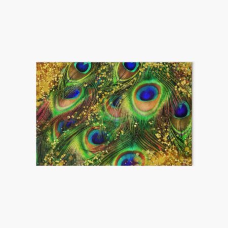 Fantasy Peacock Feathers laden with gold Art Board Print