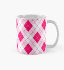 Heißer Neon Pink Large Argyll Plaid Check Tasse