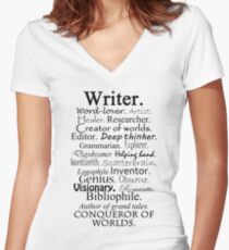 Writer Description Women's Fitted V-Neck T-Shirt