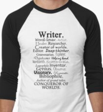 Writer Description Men's Baseball ¾ T-Shirt