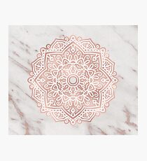 Rose gold mandala - shimmer vein marble Photographic Print