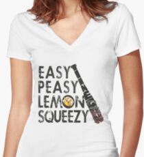 THE WALKING DEAD - NEGAN - EASY, PEASY, LEMON SQUEEZY Women's Fitted V-Neck T-Shirt