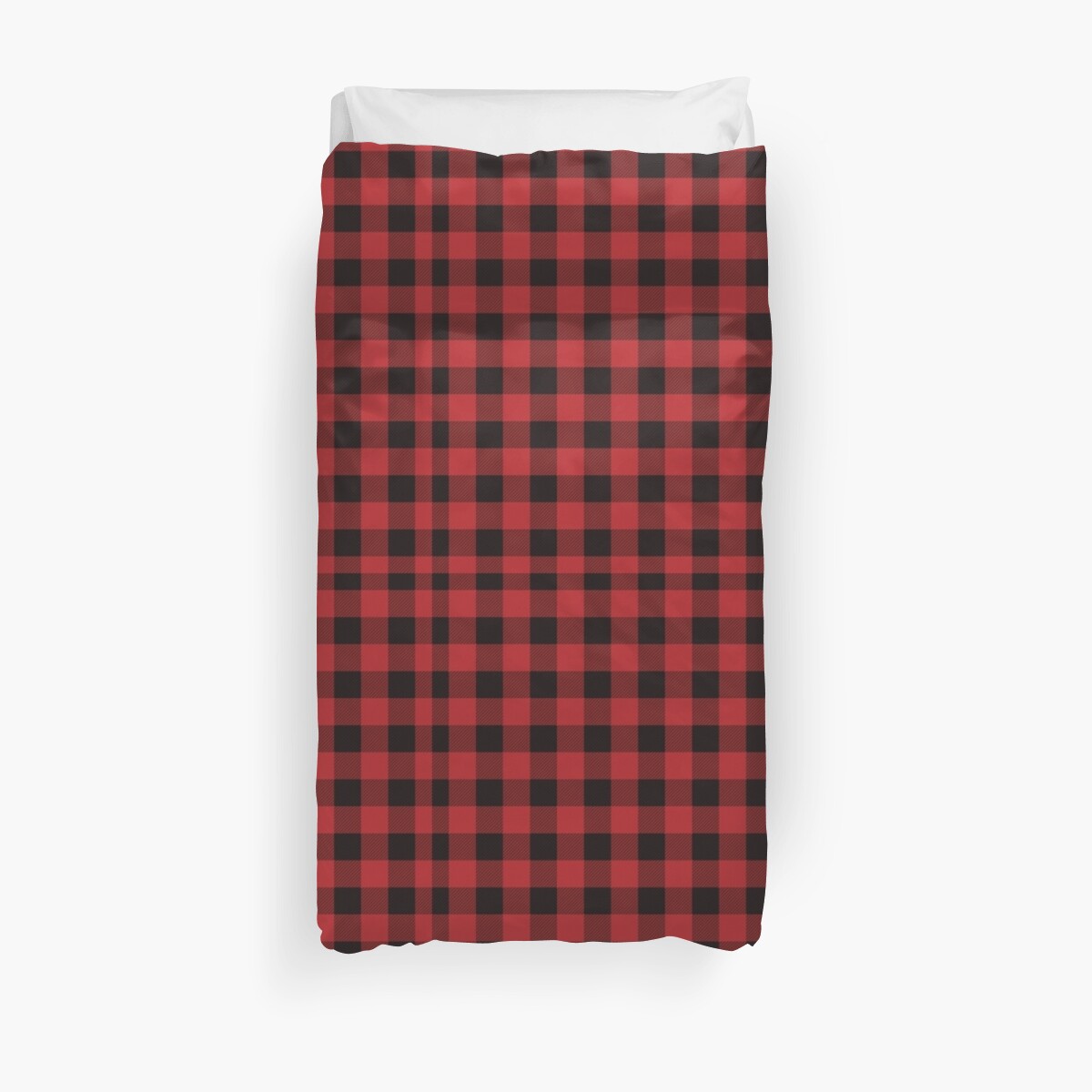 Red And Black Flannel Plaid Desigm Duvet Cover By Sometimessilent