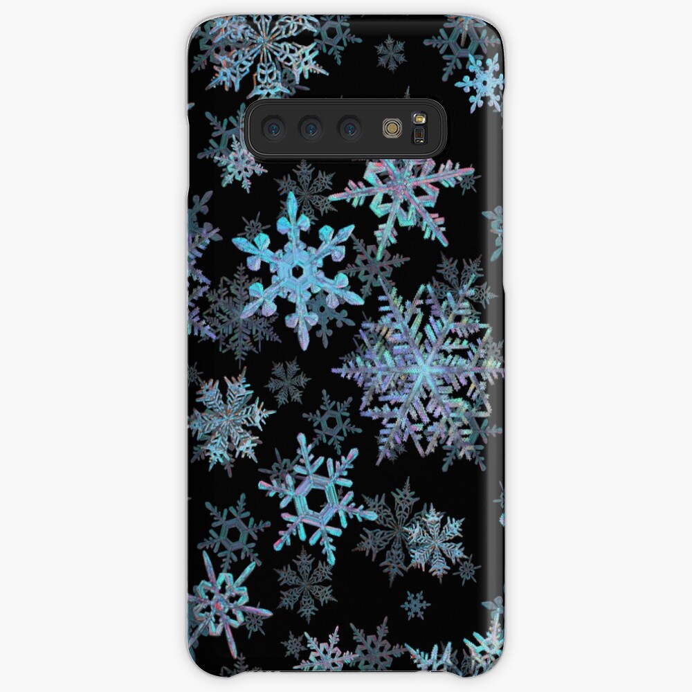 Embroidered Snowflakes on dark Case & Skin for Samsung Galaxy