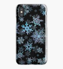 Embroidered Snowflakes on dark iPhone Case