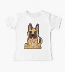 German Shepherd Cute Puppy T Shirt Funny Dog Puppies Gift Baby Tee