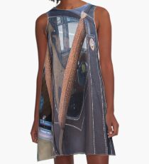 Brown Leather Vintage A-Line Dress