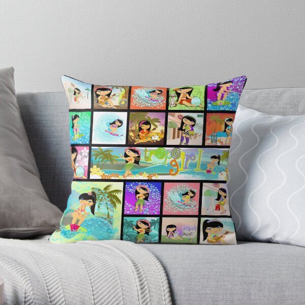 TropoGirl - Tropical comics Throw Pillow