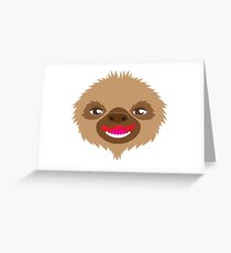 goofy sloth face Greeting Card