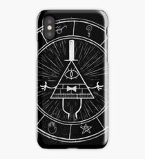 Gravity Falls Bill Cipher - White on Black iPhone Case/Skin