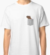 Capybara In Your Pocket - Funny Animal Peeking Classic T-Shirt